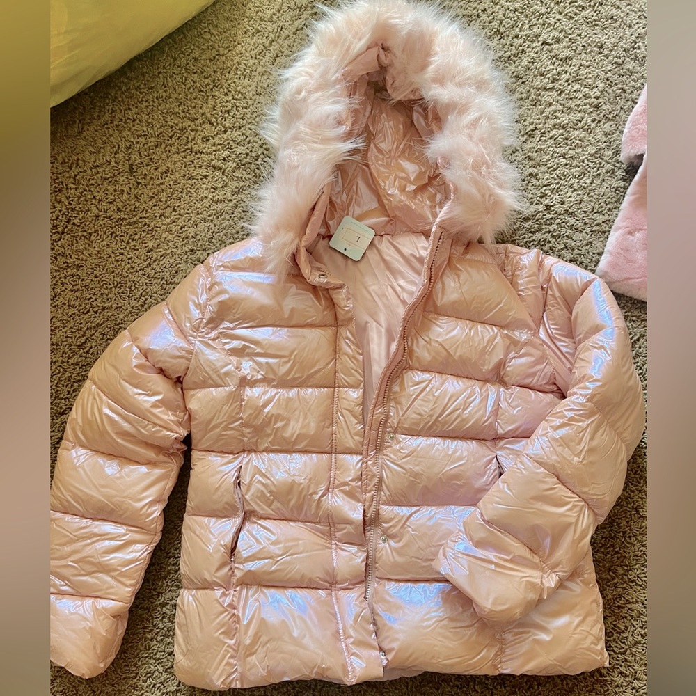 Womens Pink Puffer Coat